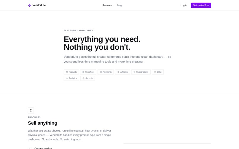 VendorLite – screenshot 1