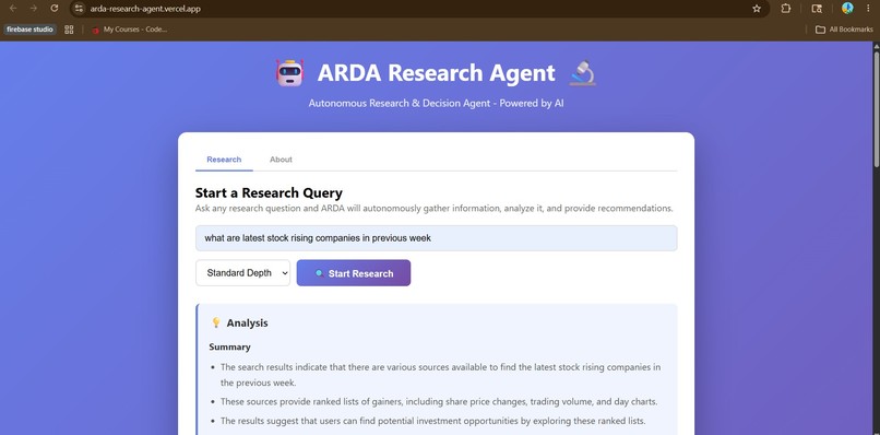ARDA-agent – screenshot 1