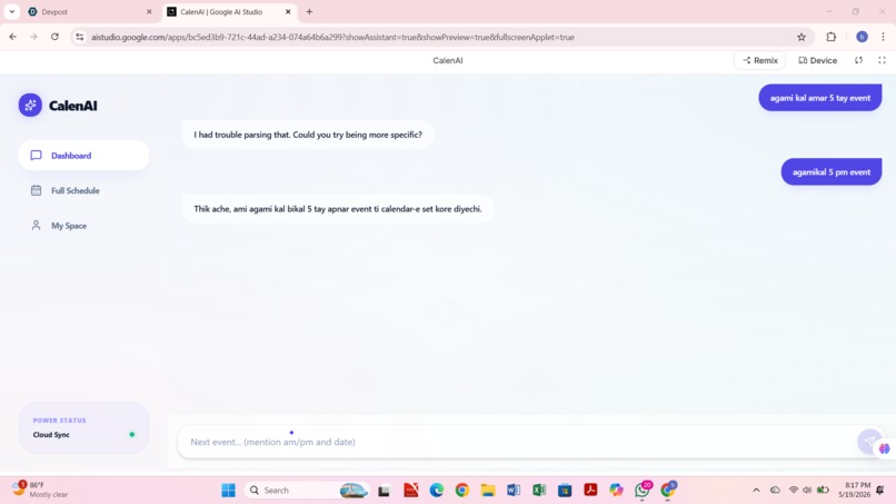 calenAI – screenshot 2