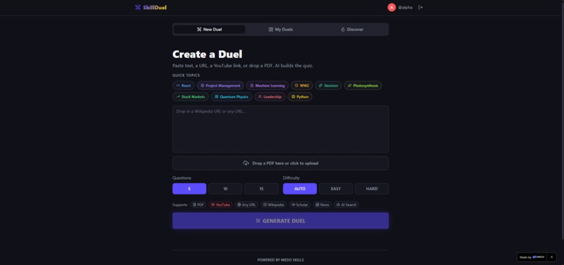 SkillDuel — AI-Powered 1v1 Knowledge Battle Platform – screenshot 2