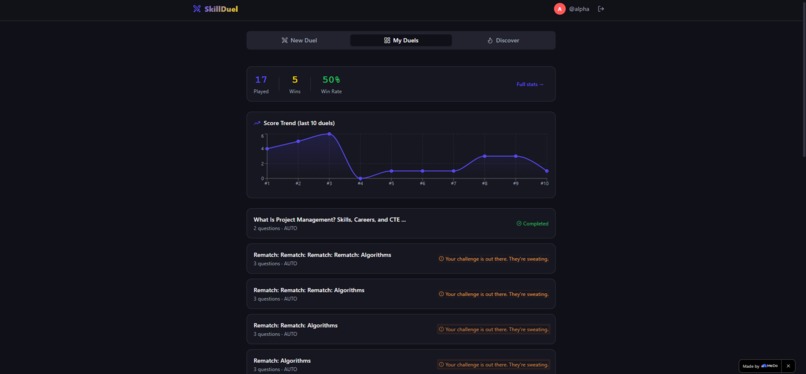SkillDuel — AI-Powered 1v1 Knowledge Battle Platform – screenshot 5