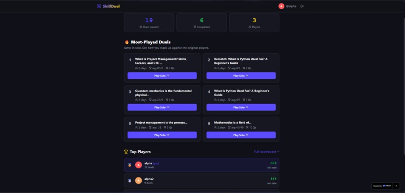 SkillDuel — AI-Powered 1v1 Knowledge Battle Platform – screenshot 6
