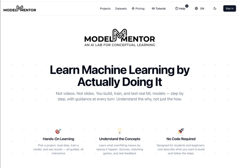 Model Mentoring: An AI Lab for Conceptual Learning – screenshot 1