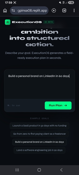 Execution OS – screenshot 2