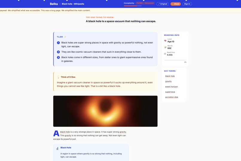 Baiku - Understand anything. Like you're 5. – screenshot 3