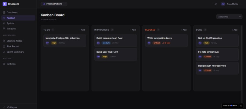 StudioOS - Project Intelligence for Modern Teams – screenshot 1