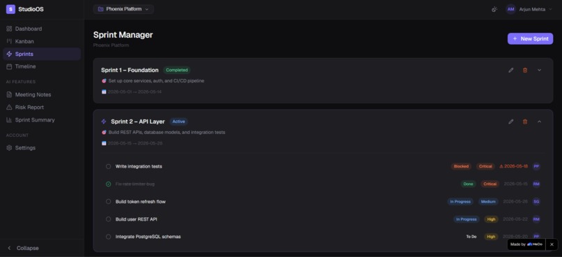 StudioOS - Project Intelligence for Modern Teams – screenshot 5