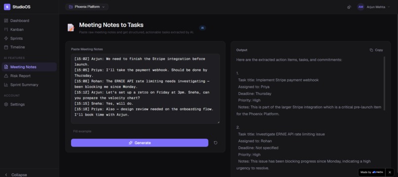 StudioOS - Project Intelligence for Modern Teams – screenshot 6