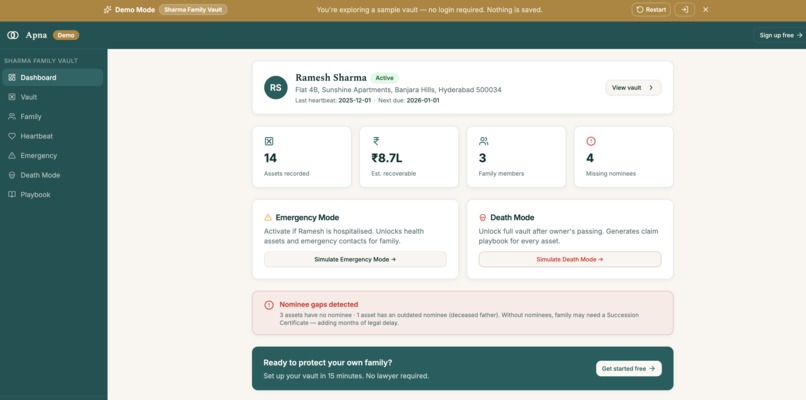 Apna — A Vault Your Family Can Reach – screenshot 2