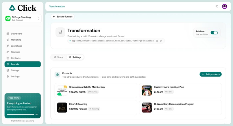 Click CRM – screenshot 3