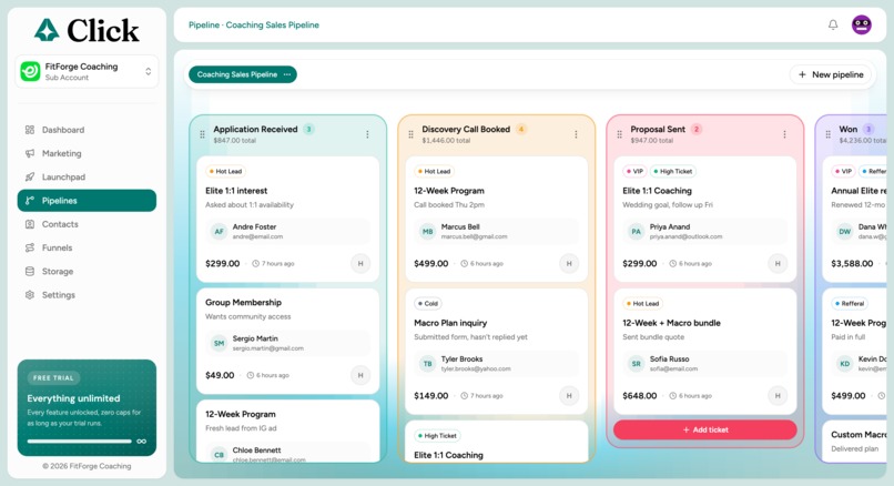 Click CRM – screenshot 4