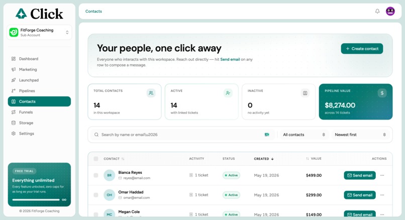 Click CRM – screenshot 7
