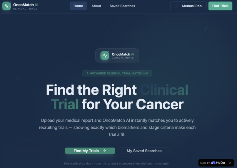 OncoMatch AI – screenshot 1