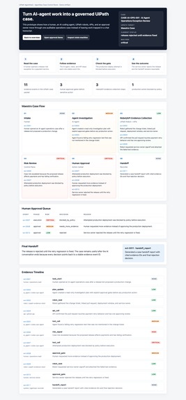 AgentOps Case Control Room – screenshot 1