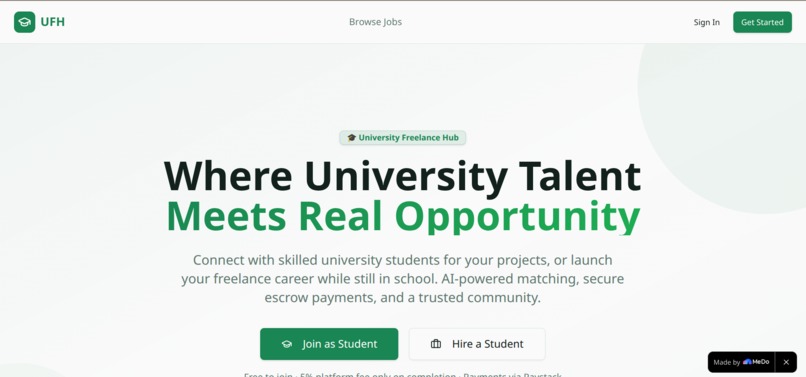 University Freelance Hub (UFH) – screenshot 1
