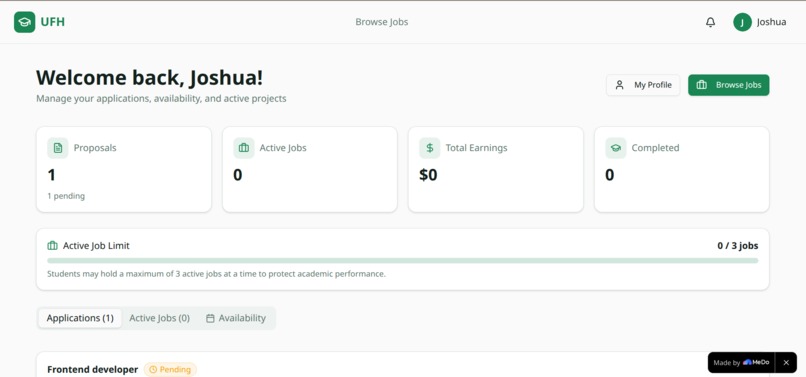 University Freelance Hub (UFH) – screenshot 2
