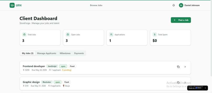 University Freelance Hub (UFH) – screenshot 3