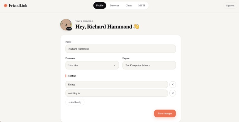 Friendlink – screenshot 3