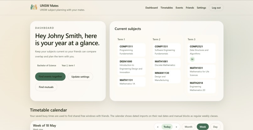 UNSWMates – screenshot 1