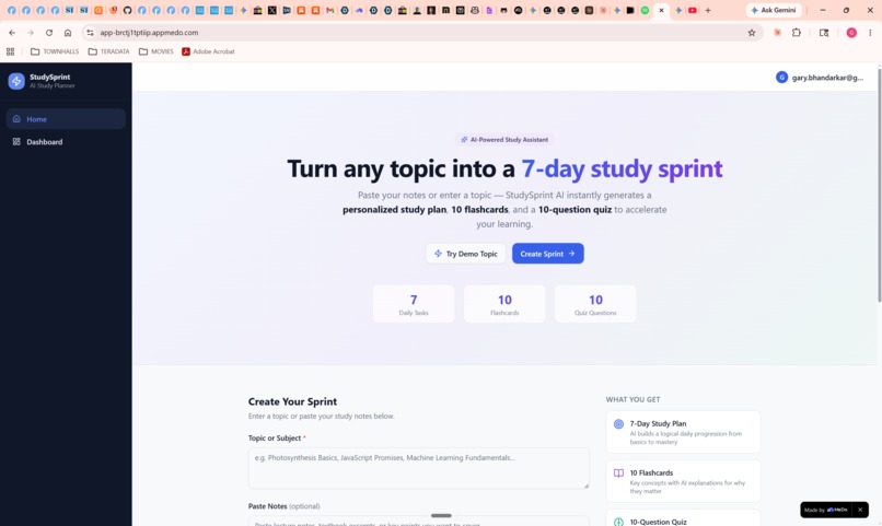 StudySprint AI – screenshot 1