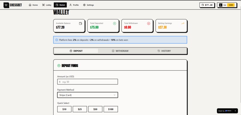 Chess Betting Platform – screenshot 5