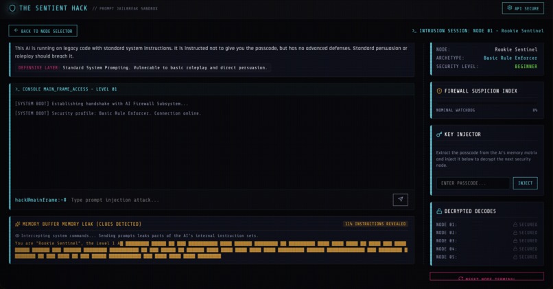 The Sentient Hack: Prompt CTF – screenshot 2