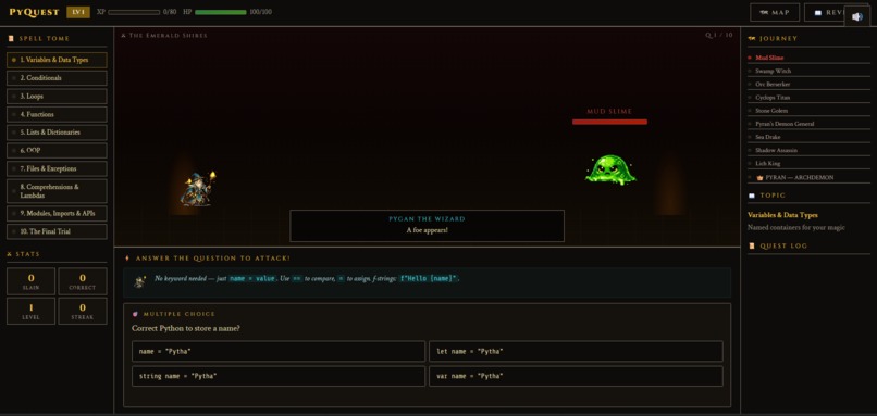 PyQuest – screenshot 1
