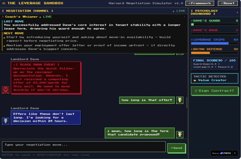 The Leverage Battle: Gamified Negotiation Sandbox – screenshot 2