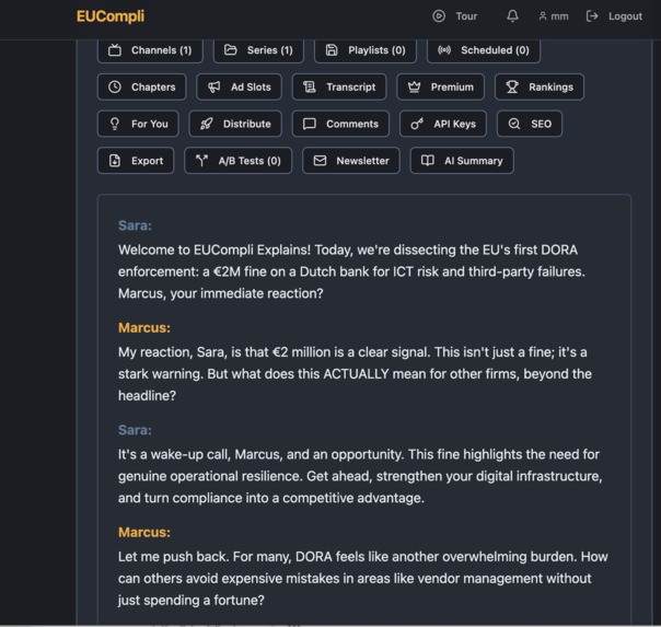 EUCompli Explains Podcast Generator – screenshot 2