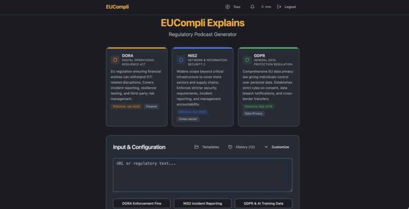EUCompli Explains Podcast Generator – screenshot 3
