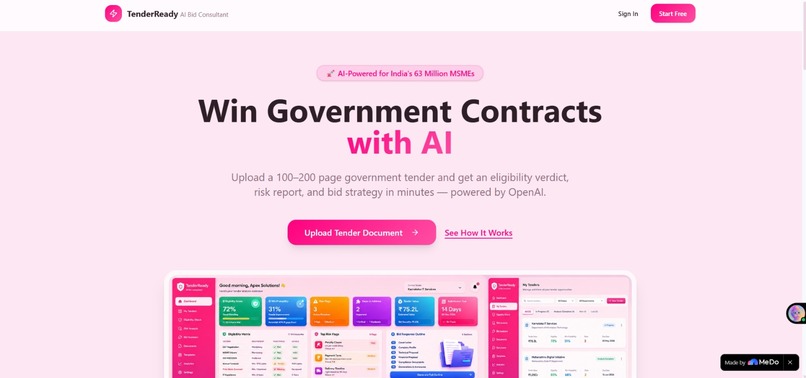 TenderReady – AI Bid Consultant for Government Tenders – screenshot 2