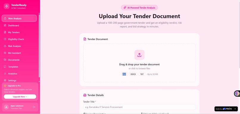 TenderReady – AI Bid Consultant for Government Tenders – screenshot 4