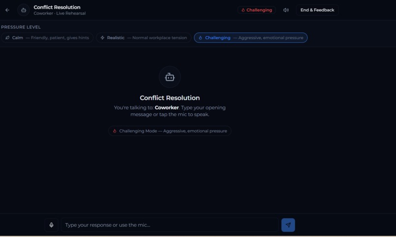 NextMove AI – AI Workplace Rehearsal Studio Built with MeDo – screenshot 5