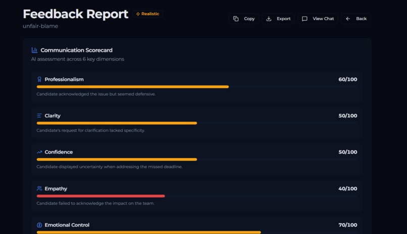 NextMove AI – AI Workplace Rehearsal Studio Built with MeDo – screenshot 6