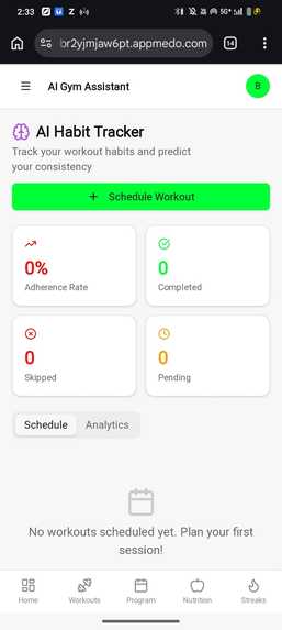 AI Gym & Fitness Assistant – screenshot 1