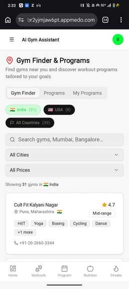 AI Gym & Fitness Assistant – screenshot 7