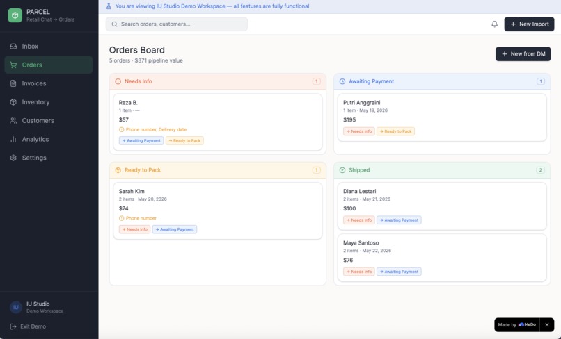 Parcel-Parse Ambiguous Retail Chats into Executable Logistic – screenshot 3
