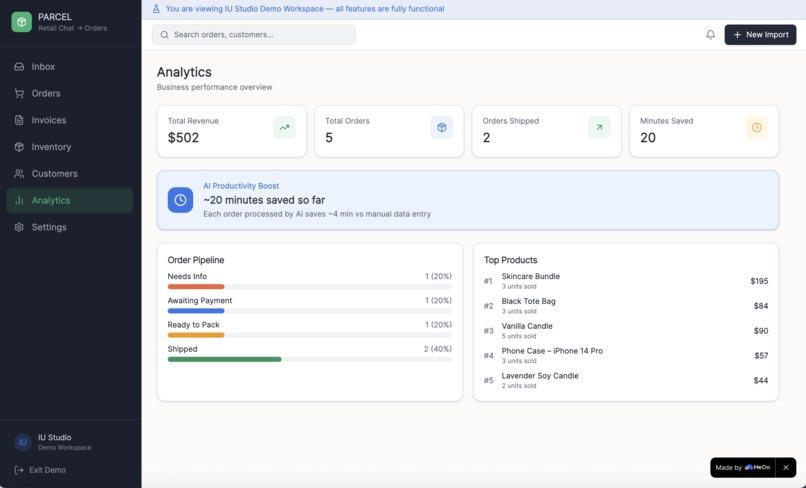 Parcel-Parse Ambiguous Retail Chats into Executable Logistic – screenshot 5