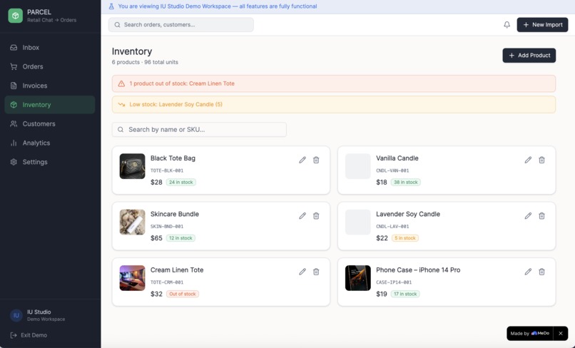Parcel-Parse Ambiguous Retail Chats into Executable Logistic – screenshot 6