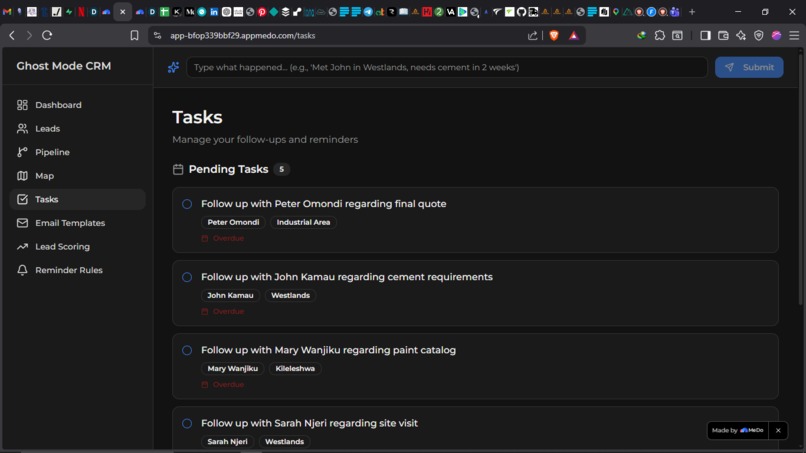 Ghost-Mode CRM – screenshot 1