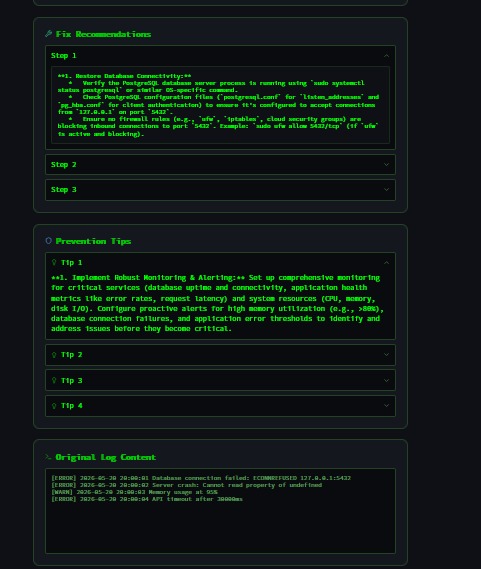 LogSense – screenshot 2