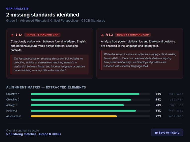 AlignIntel - Perfect lesson-to-standard alignment in seconds – screenshot 3