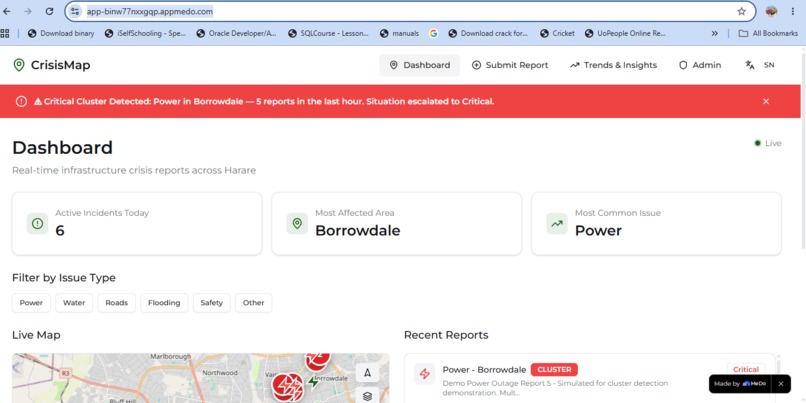CrisisMap — Real-time Community Crisis Board – screenshot 1