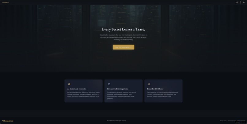Whodunit AI: AI-Powered Interactive Murder Mystery Generator – screenshot 1