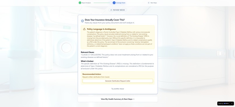 MedClear — India's Dual-Track Healthcare AI Platform – screenshot 4