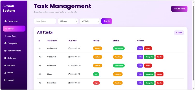 TaskFlow AI – Smart Productivity & Task Management System – screenshot 5