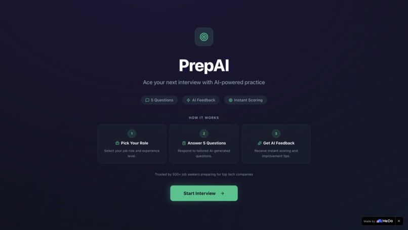 PrepAI — Interview Coach – screenshot 1
