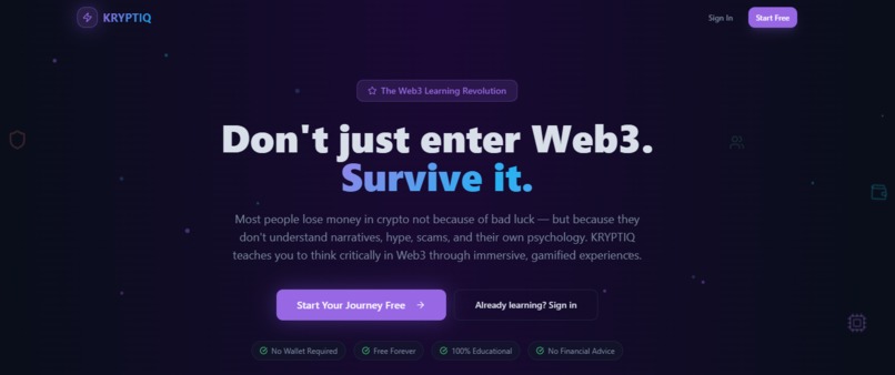 KRYPTIQ : The Web3 Duolingo  – screenshot 1