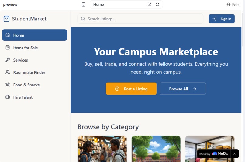 Campus Marketplace – screenshot 1