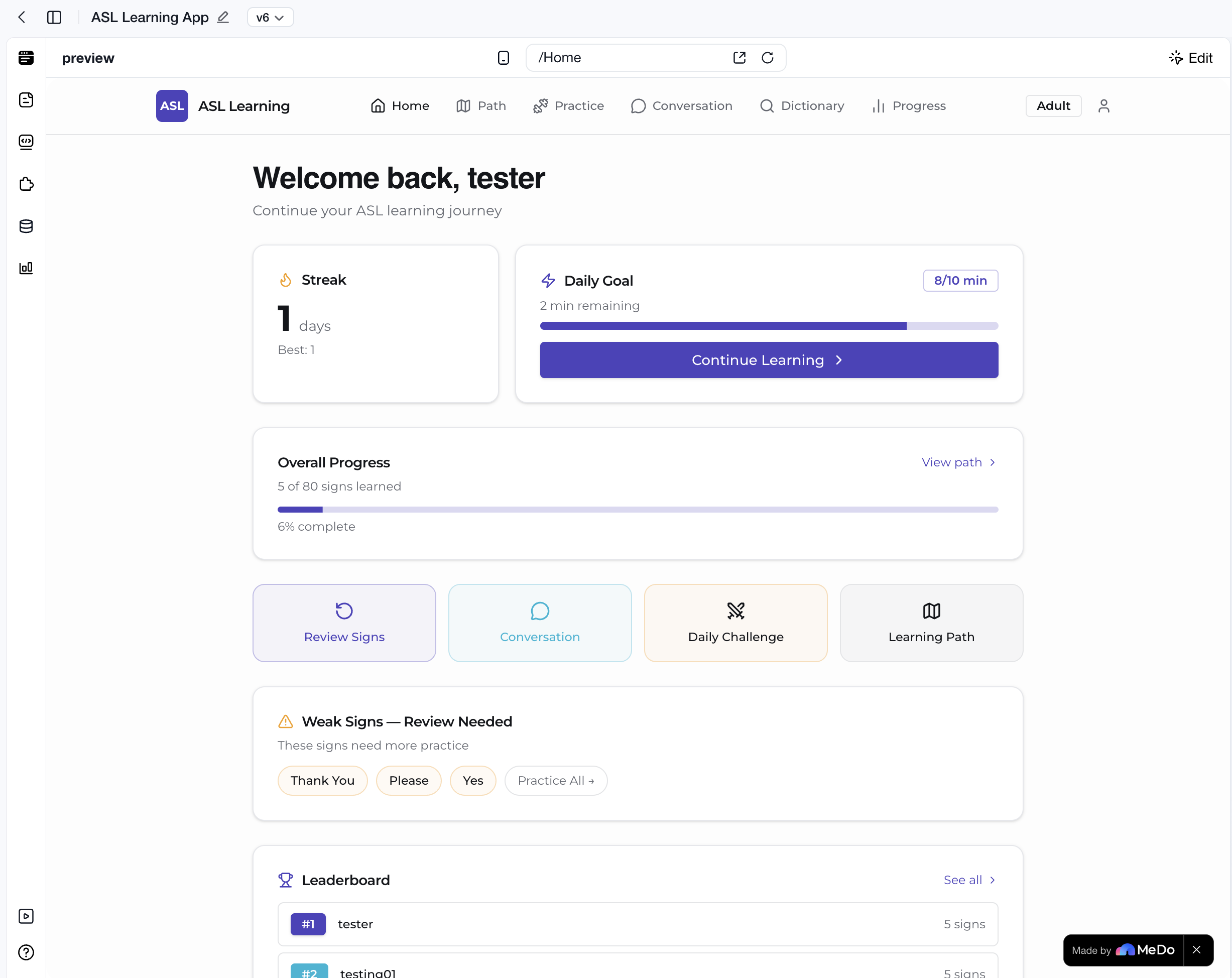 ASL Learning App | Devpost